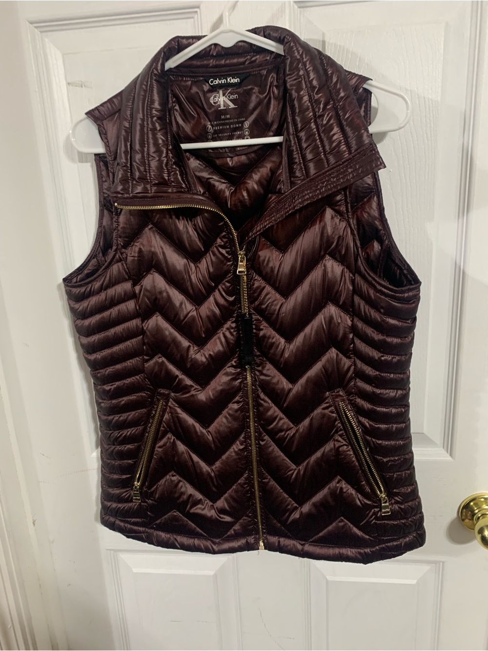 Calvin Klein Quilted Puffer Vest in Deep Chocolate